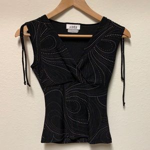 Black Ruched Tank Top